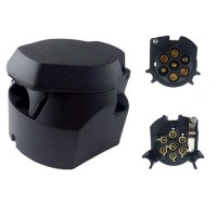 7 Pin 12V European Female Plastic Round Trailer Socket ISO1724 N type With Fog Light