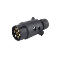7P 12V European Standard Black Trailer Plug Screw Nut Type For Truck