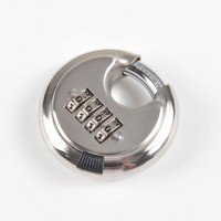 Stainless Steel Round 4 Digits Resettable Password Door Metal Disc Padlock 