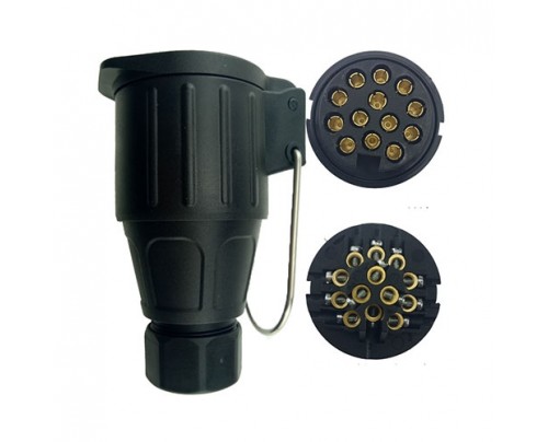 13P 12V Trailer Wiring Socket ISO11446 nut end