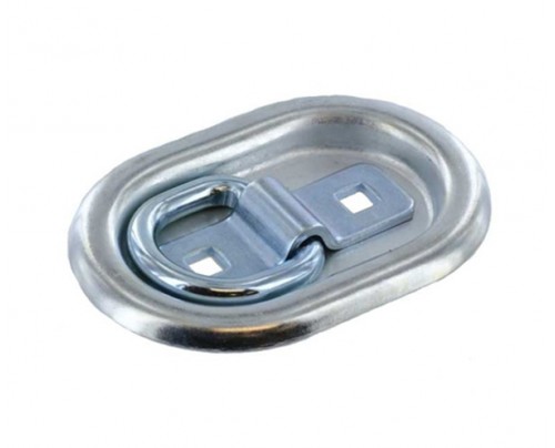 145 x 100mm Oval Recessed Pan Fitting Tie Down Anchor Bolt-On  3500 lbs Recessed Mount D-Ring