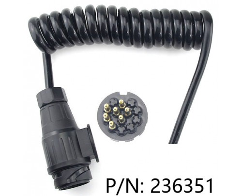 Single plug trailer spring cable assembly 12v/13Pin