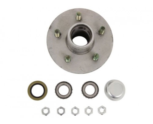 Trailer Idler Hub Assembly for 2K Axles  5 on 4-1/2 Inch- 13" to 15" Wheels  Bearing: L44649